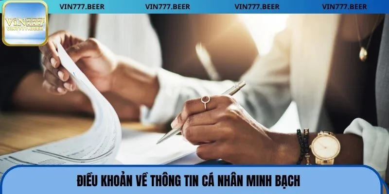 Điều khoản về thông tin cá nhân minh bạch